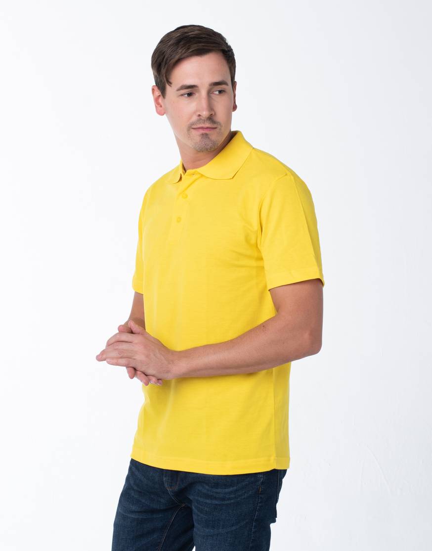 Мужская рубашка ПОЛО жёлтая оптом